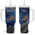 New Zealand Stewart Island Tumbler With Handle Rakiura Kiwi Maori Glowing Sky