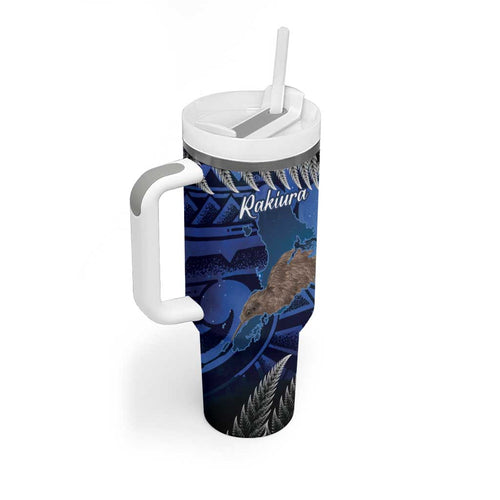 New Zealand Stewart Island Tumbler With Handle Rakiura Kiwi Maori Glowing Sky