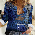 New Zealand Stewart Island Women Casual Shirt Rakiura Kiwi Maori Glowing Sky