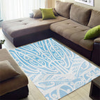 Blue New Zealand Puhoro Maori Tattoo Area Rug