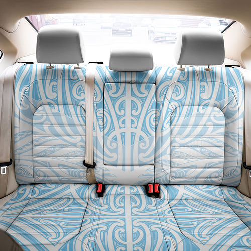 Blue New Zealand Puhoro Maori Tattoo Back Car Seat Cover