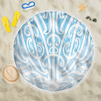 Blue New Zealand Puhoro Maori Tattoo Beach Blanket