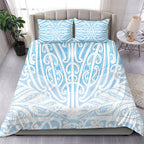 Blue New Zealand Puhoro Maori Tattoo Bedding Set