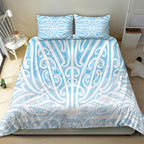 Blue New Zealand Puhoro Maori Tattoo Bedding Set