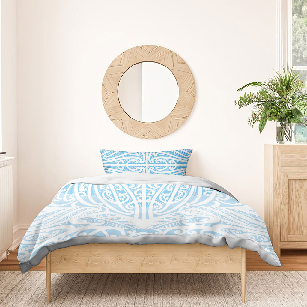 Blue New Zealand Puhoro Maori Tattoo Bedding Set