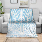 Blue New Zealand Puhoro Maori Tattoo Blanket