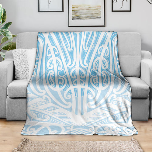 Blue New Zealand Puhoro Maori Tattoo Blanket