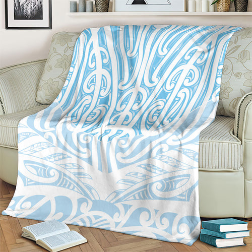Blue New Zealand Puhoro Maori Tattoo Blanket