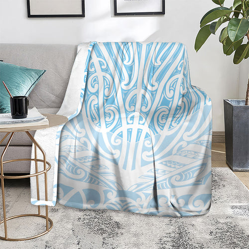 Blue New Zealand Puhoro Maori Tattoo Blanket