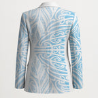 Blue New Zealand Puhoro Maori Tattoo Blazer