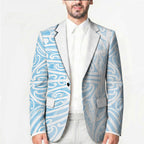 Blue New Zealand Puhoro Maori Tattoo Blazer