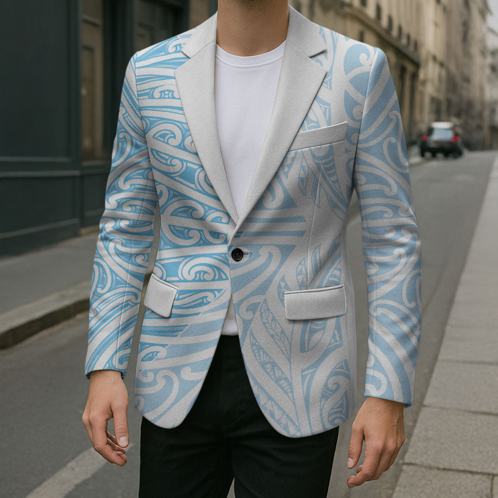 Blue New Zealand Puhoro Maori Tattoo Blazer