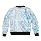 Blue New Zealand Puhoro Maori Tattoo Bomber Jacket