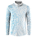 Blue New Zealand Puhoro Maori Tattoo Button Sweatshirt