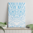 Blue New Zealand Puhoro Maori Tattoo Canvas Wall Art