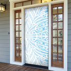 Blue New Zealand Puhoro Maori Tattoo Door Cover