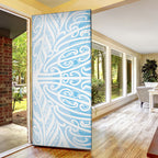 Blue New Zealand Puhoro Maori Tattoo Door Cover
