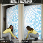 Blue New Zealand Puhoro Maori Tattoo Door Cover
