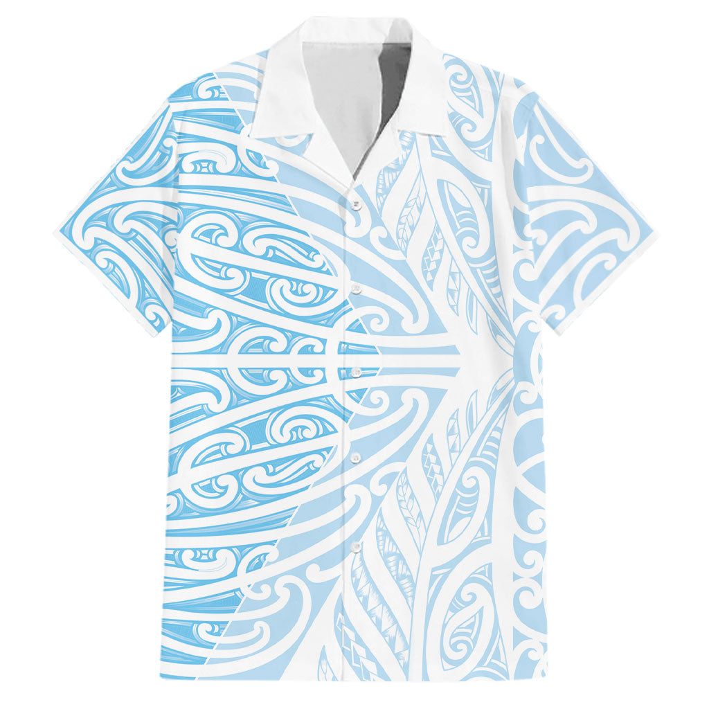 Blue New Zealand Puhoro Maori Tattoo Family Matching Tank Maxi Dress and Hawaiian Shirt