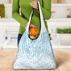 Blue New Zealand Puhoro Maori Tattoo Grocery Bag