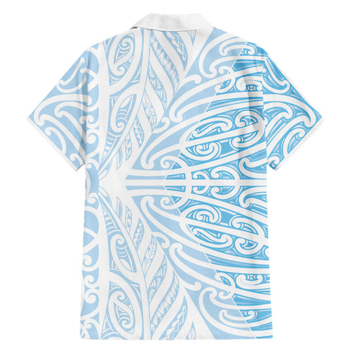 Blue New Zealand Puhoro Maori Tattoo Hawaiian Shirt
