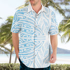 Blue New Zealand Puhoro Maori Tattoo Hawaiian Shirt