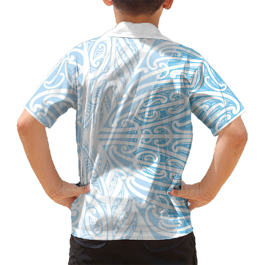 Blue New Zealand Puhoro Maori Tattoo Hawaiian Shirt
