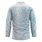 Blue New Zealand Puhoro Maori Tattoo Hockey Jersey
