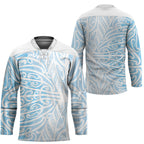 Blue New Zealand Puhoro Maori Tattoo Hockey Jersey