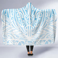 Blue New Zealand Puhoro Maori Tattoo Hooded Blanket