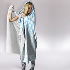 Blue New Zealand Puhoro Maori Tattoo Hooded Blanket