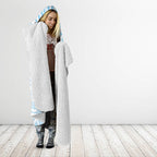 Blue New Zealand Puhoro Maori Tattoo Hooded Blanket