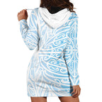 Blue New Zealand Puhoro Maori Tattoo Hoodie Dress