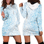 Blue New Zealand Puhoro Maori Tattoo Hoodie Dress