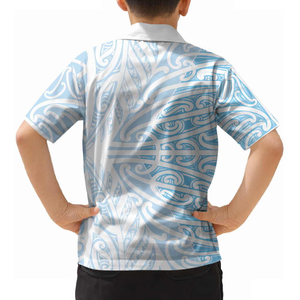 Blue New Zealand Puhoro Maori Tattoo Kid Hawaiian Shirt LT14