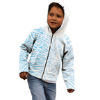 Blue New Zealand Puhoro Maori Tattoo Kid Hoodie