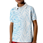 Blue New Zealand Puhoro Maori Tattoo Kid Polo Shirt