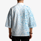 Blue New Zealand Puhoro Maori Tattoo Kimono
