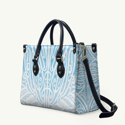 Blue New Zealand Puhoro Maori Tattoo Leather Bag