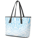 Blue New Zealand Puhoro Maori Tattoo Leather Tote Bag