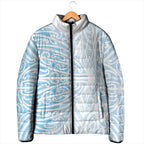 Blue New Zealand Puhoro Maori Tattoo Padded Jacket