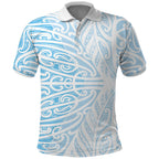 Blue New Zealand Puhoro Maori Tattoo Polo Shirt