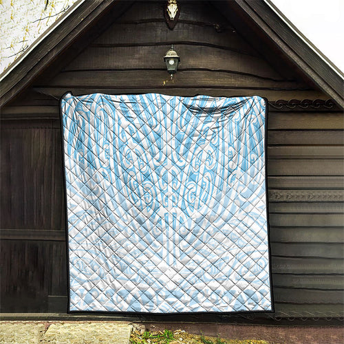 Blue New Zealand Puhoro Maori Tattoo Quilt