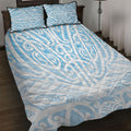 Blue New Zealand Puhoro Maori Tattoo Quilt Bed Set