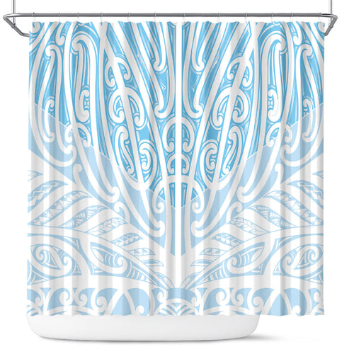 Blue New Zealand Puhoro Maori Tattoo Shower Curtain