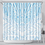 Blue New Zealand Puhoro Maori Tattoo Shower Curtain