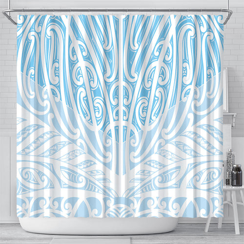 Blue New Zealand Puhoro Maori Tattoo Shower Curtain