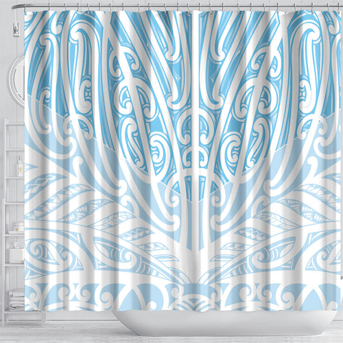 Blue New Zealand Puhoro Maori Tattoo Shower Curtain