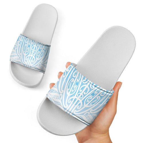 Blue New Zealand Puhoro Maori Tattoo Slide Sandals