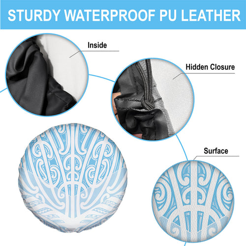 Blue New Zealand Puhoro Maori Tattoo Spare Tire Cover
